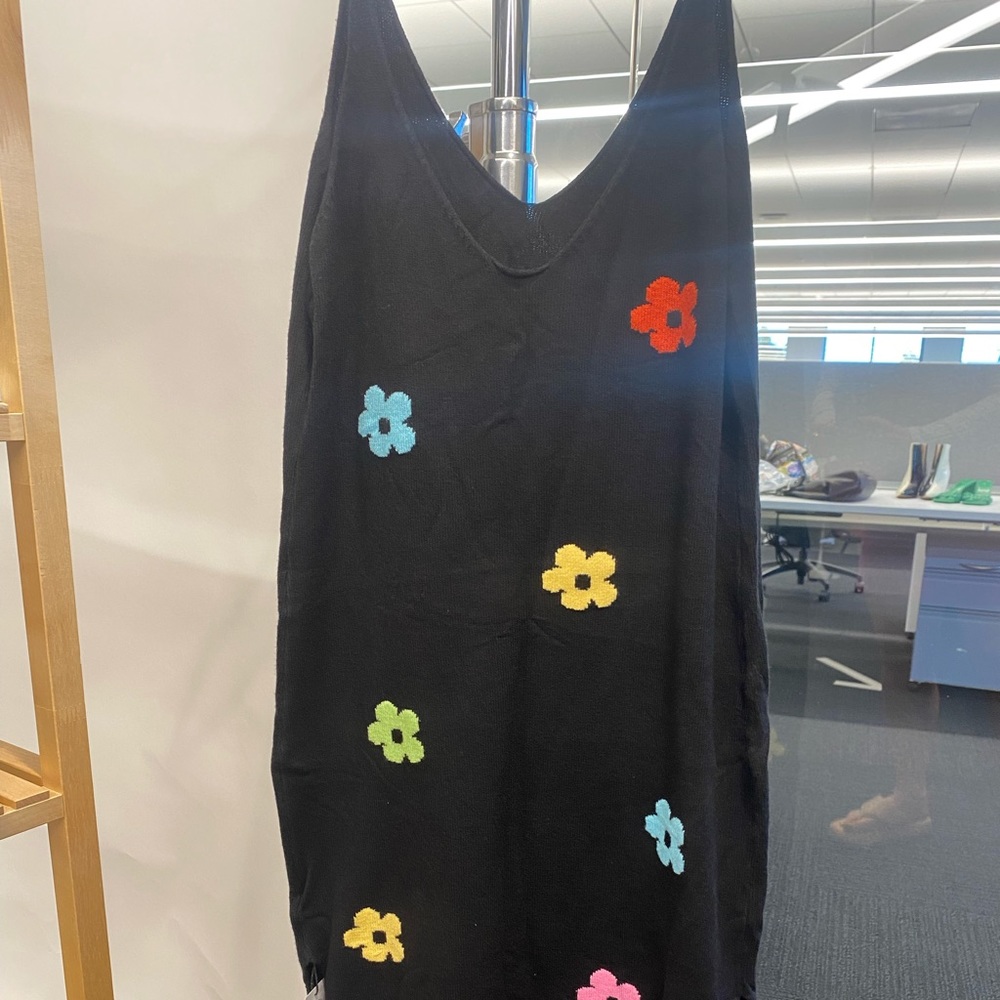 Knit Daisy Little Black Dress